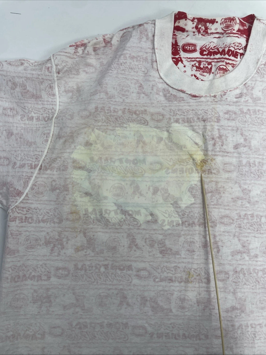 Vintage Montreal Canadiens T-Shirt Size 2XL All Over Print 90s NHL
