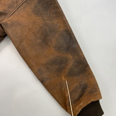 Vintage Roger Edwards Leather Bomber Jacket Size Large Brown