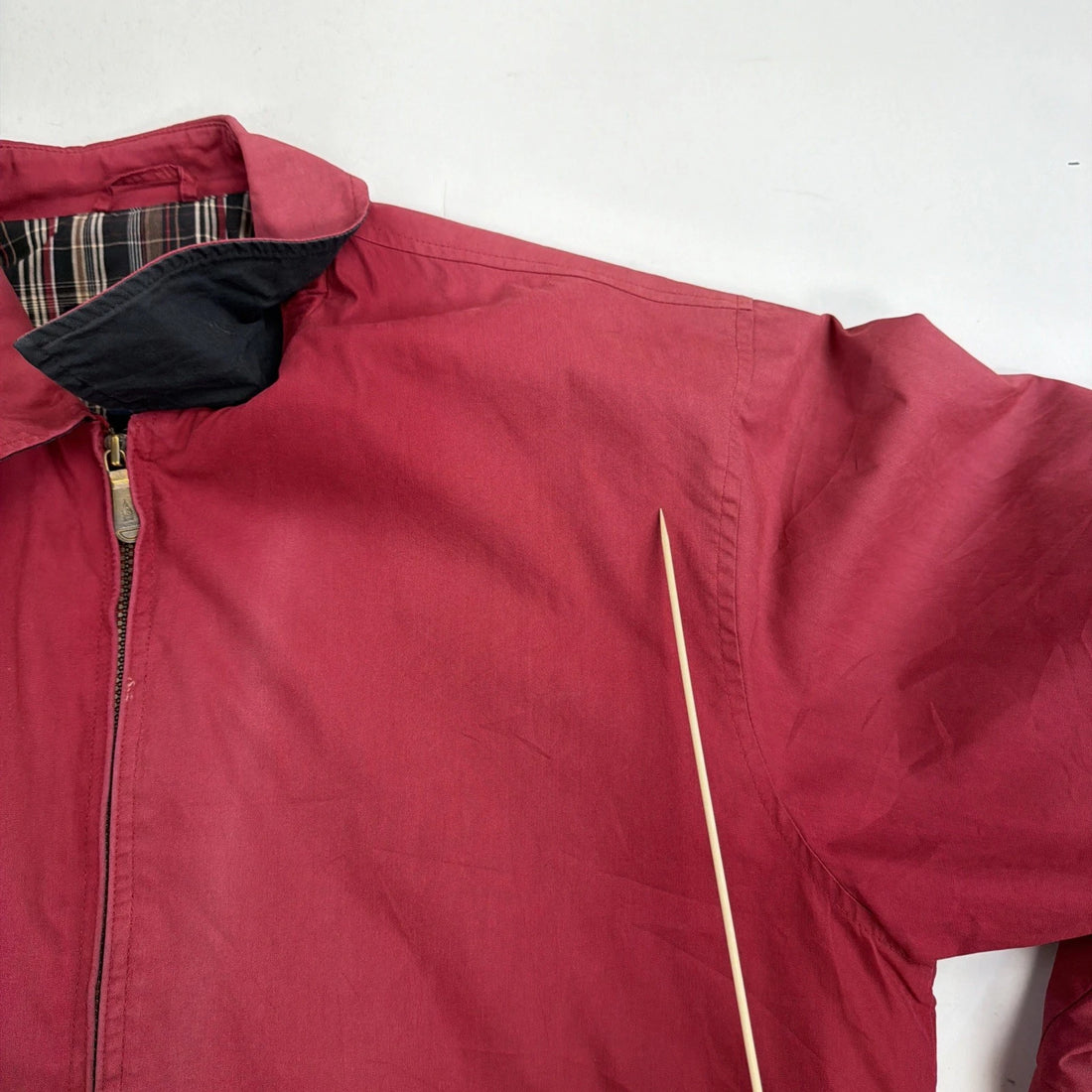 Vintage London Fog Harrington Bomber Jacket Size Large Red Plaid Lined