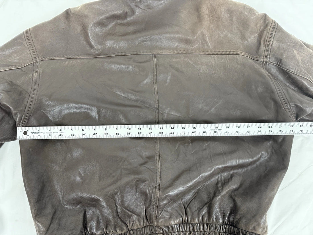 Napa Valley Leather Bomber Jacket Size XL Brown