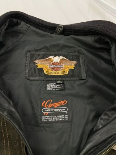 Vintage Harley Davidson Motorcycle Leather Bomber Jacket Size 2XL Biker