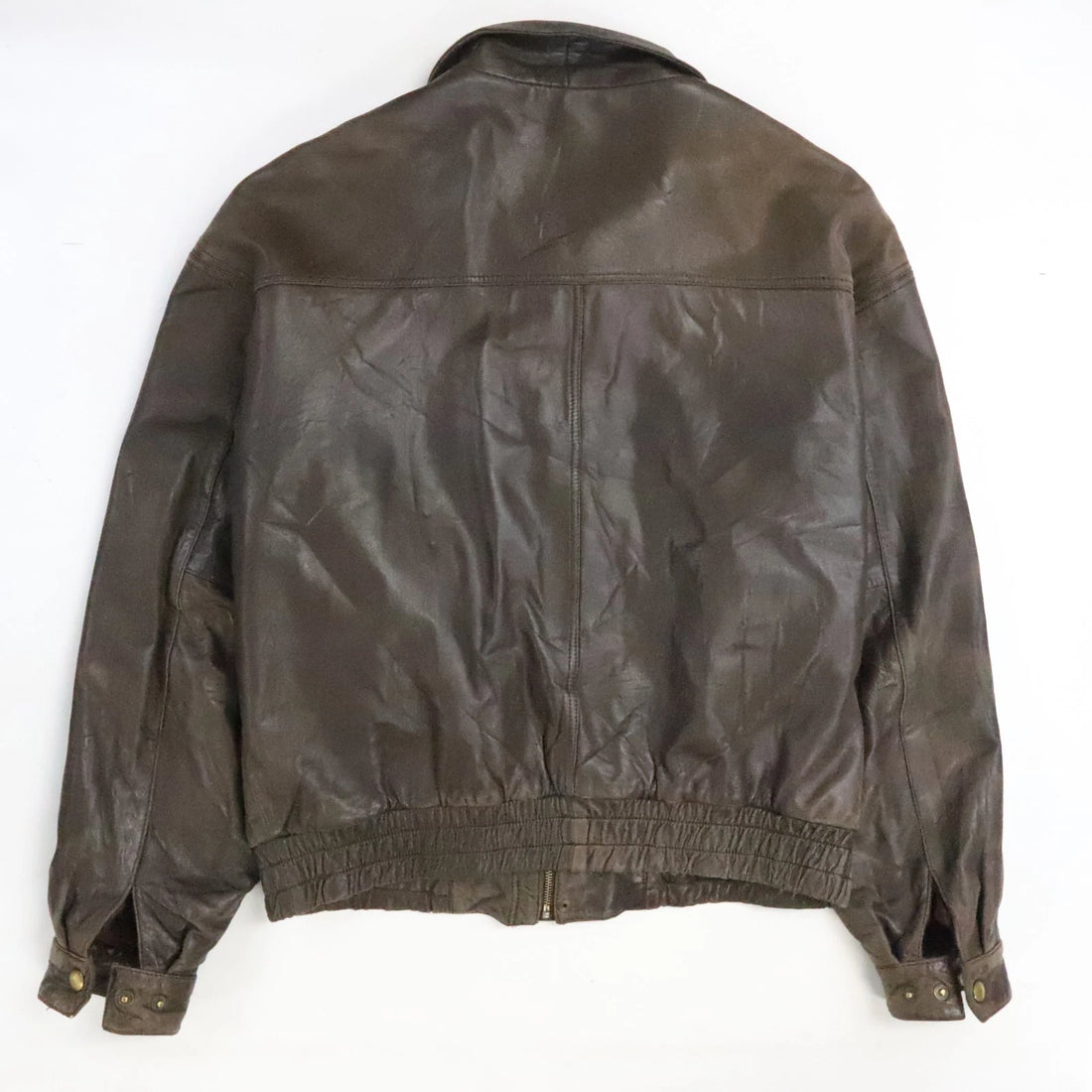 Napa Valley Leather Bomber Jacket Size XL Brown