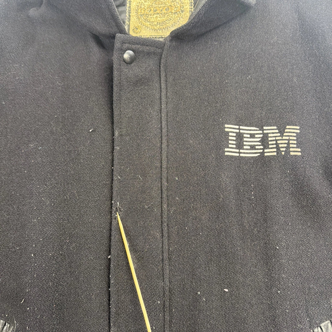Vintage IBM Leather Wool Varsity Jacket Size 2XL