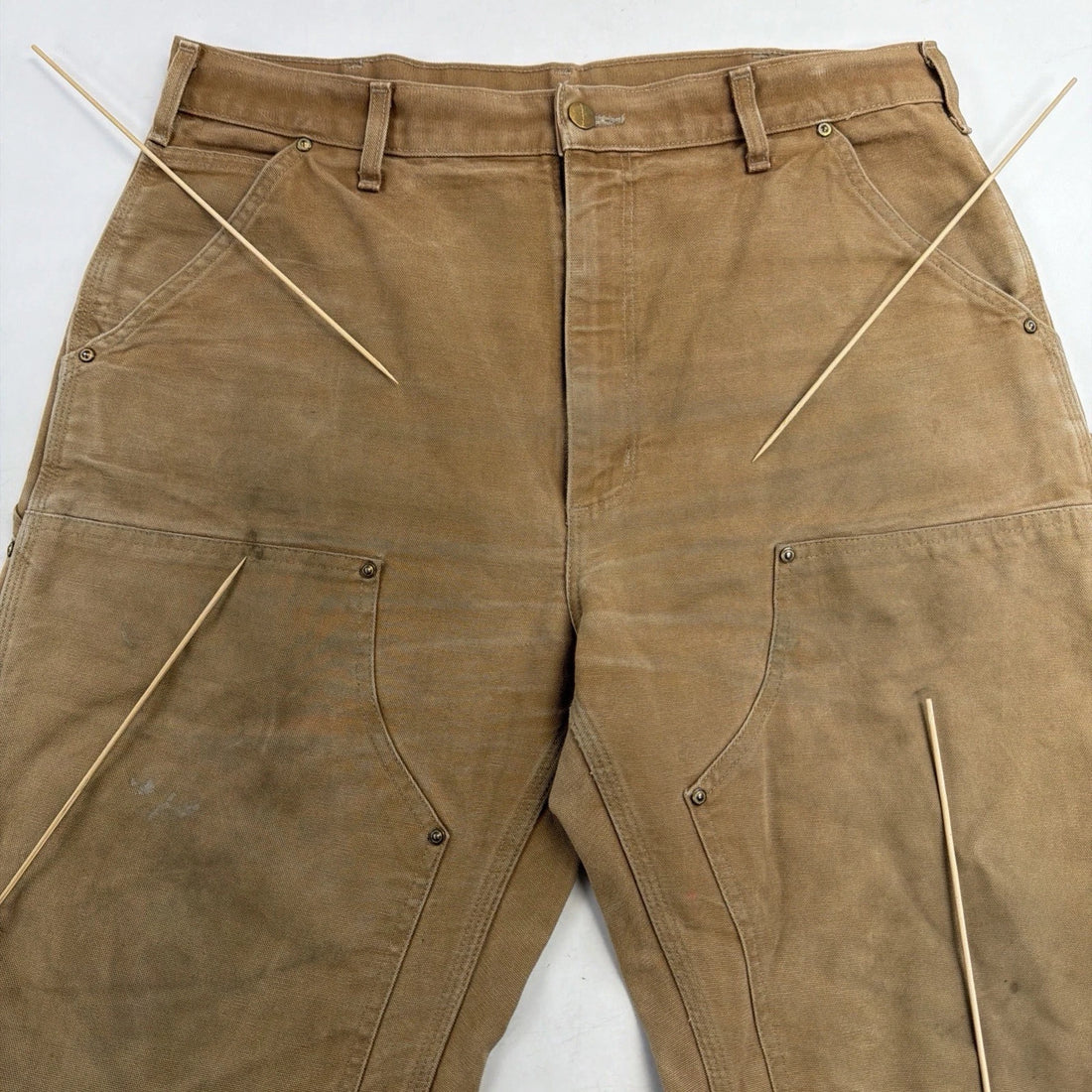 Carhartt Canvas Carpenter Double Knee Work Pants Size 36 X 34 Brown