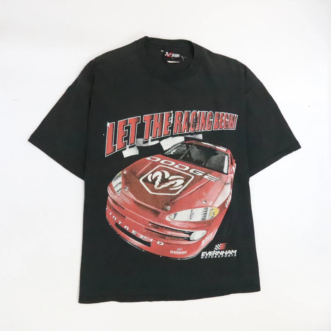 Vintage Let The Race Begin Dodge T-Shirt Size Large 2001 NASCAR