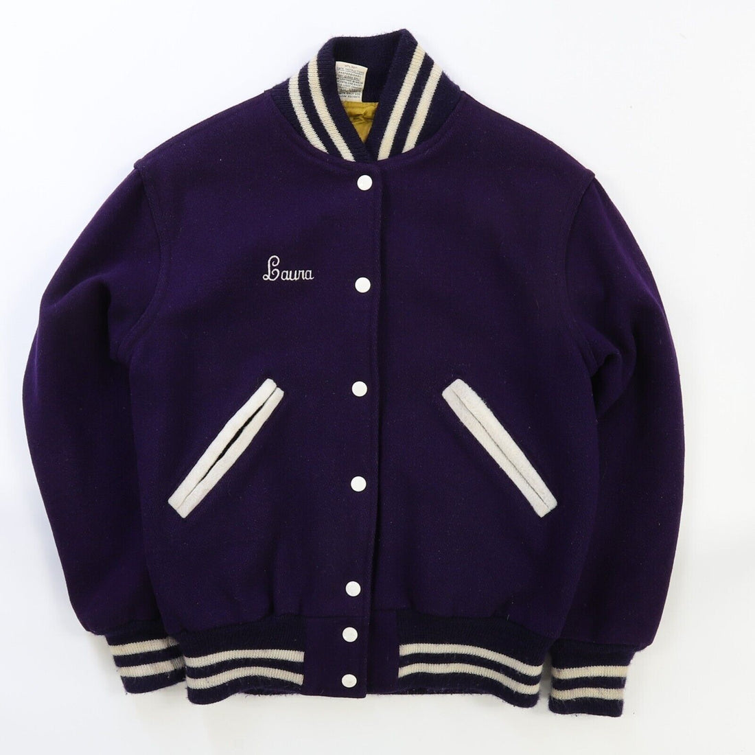 Vintage Baldwin Band Wool Varsity Jacket Womens Medium Purple