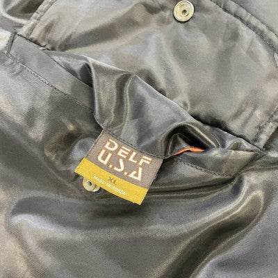 DELF USA Flight Bomber Jacket Size XL Black Reversible