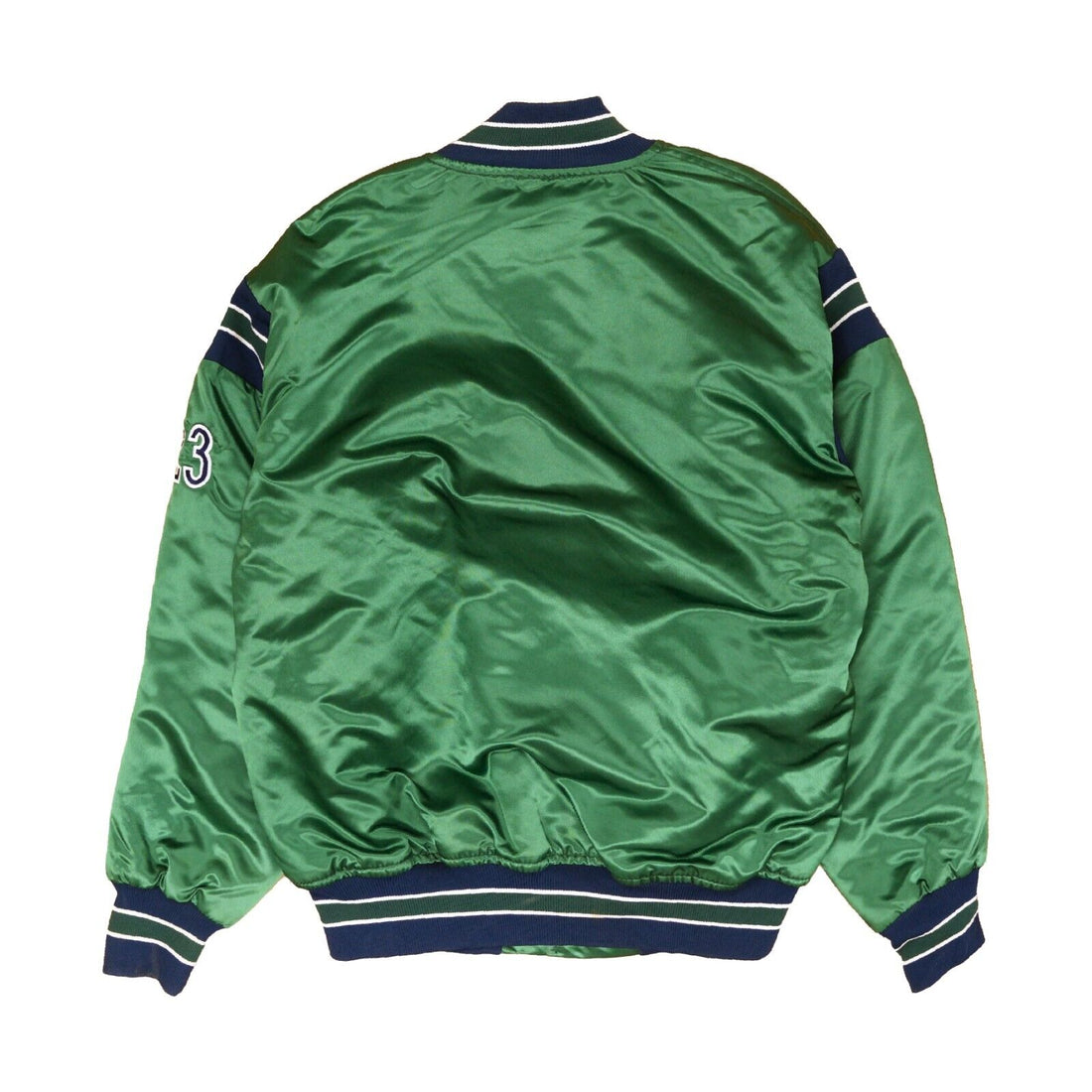 Vintage Mercyhurst Softball Satin Bomber Jacket Size Medium Green Made USA 90s
