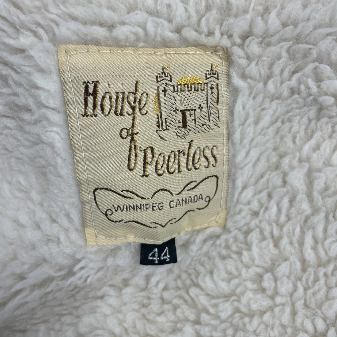 Vintage House Of Peerless Bomber Jacket Size 44 Sherpa Lined