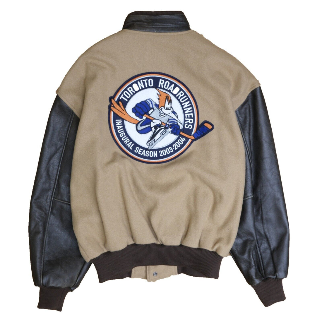 Vintage Toronto Roadrunners Leather Wool Varsity Jacket Size Medium 2004