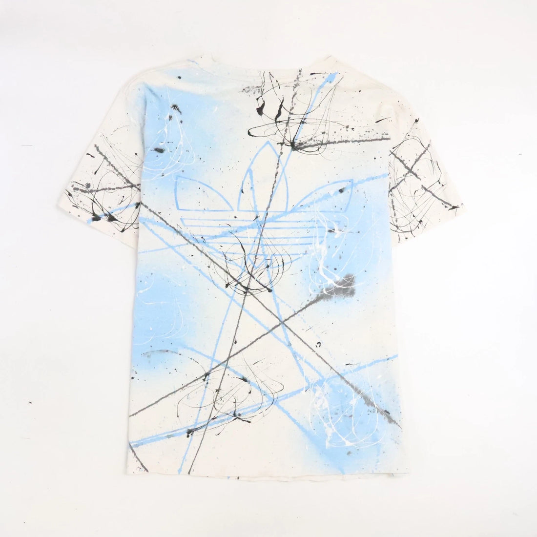Vintage Adidas Trefoil Paint Splatter T-Shirt Size Medium 90s