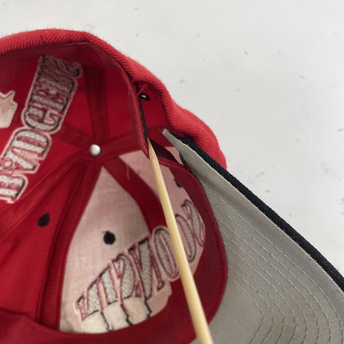 Vintage Wisconsin Badgers Blockhead Wool Starter Snapback Hat Cap OSFA 90s NCAA