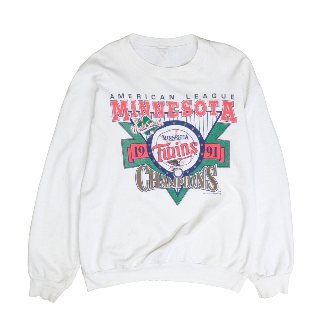 Vintage Minnesota Twins 1991 World Series Champions Sweatshirt Size 2XL 90s MLB
