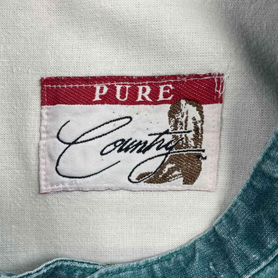 Vintage Pure Country Fringe Western Button Up Shirt Size Large