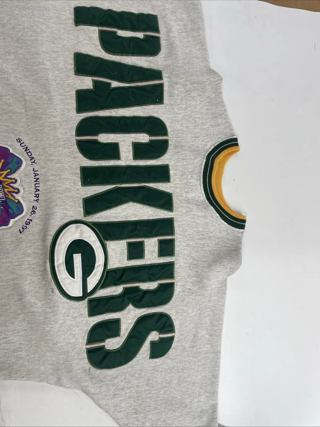 Vintage Green Bay Packers Super Bowl XXXI Spell Out Sweatshirt 2XL 90s NFL