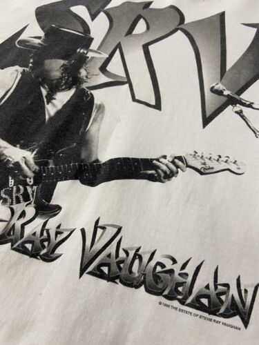 Vintage Stevie Ray Vaughan T-Shirt Size XL White Music Tee 1998 90s