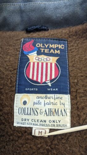 Vintage USA Olympic Collins Aikman Parka Coat Jacket Size Medium