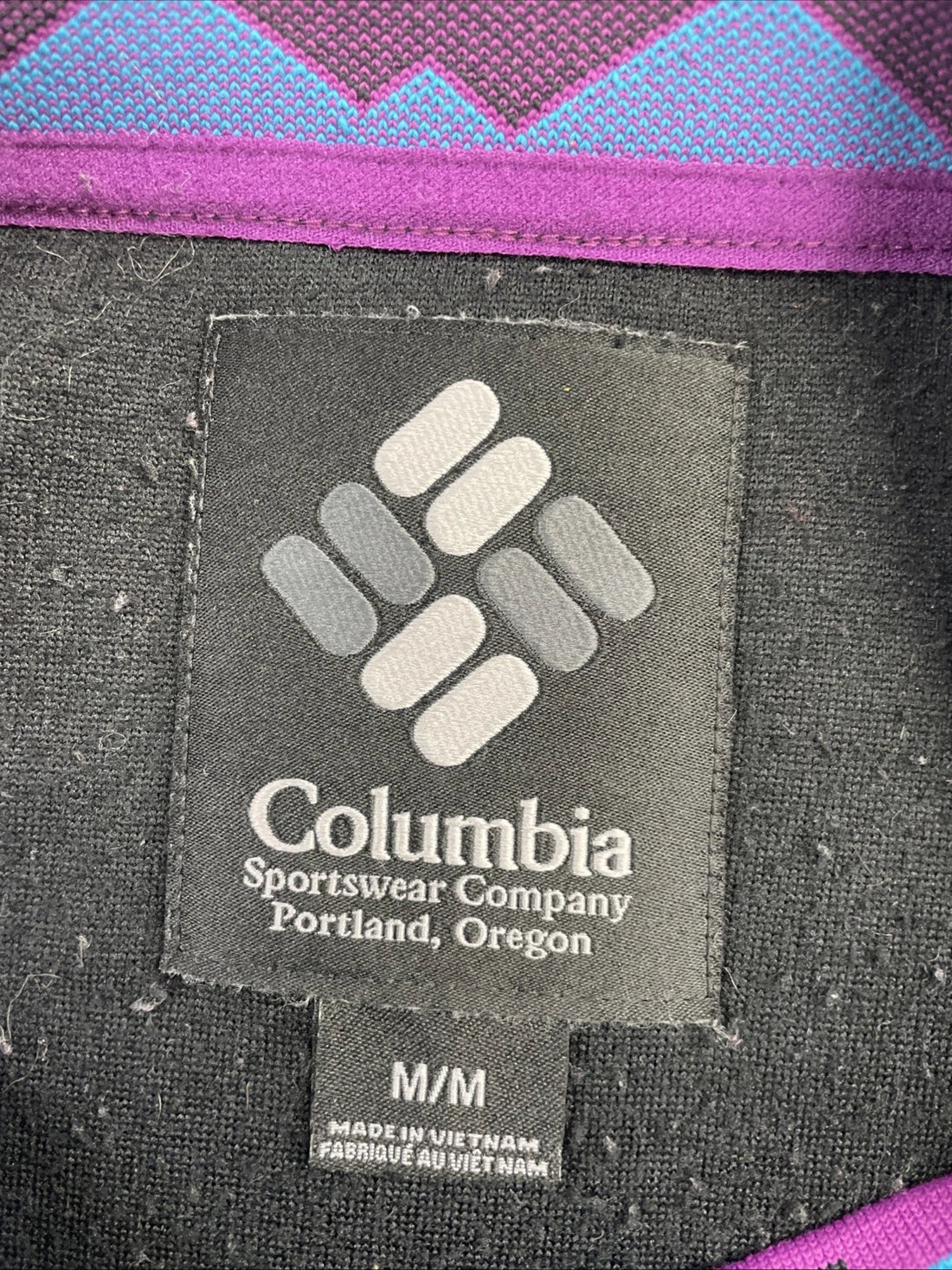 Columbia Pullover Fleece Jacket Size Medium Black