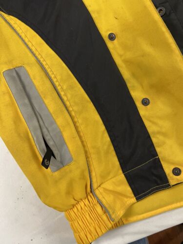 Vintage Belstaff Cafe Racer Ballistic Motorcycle Jacket Size Large Yellow 90s