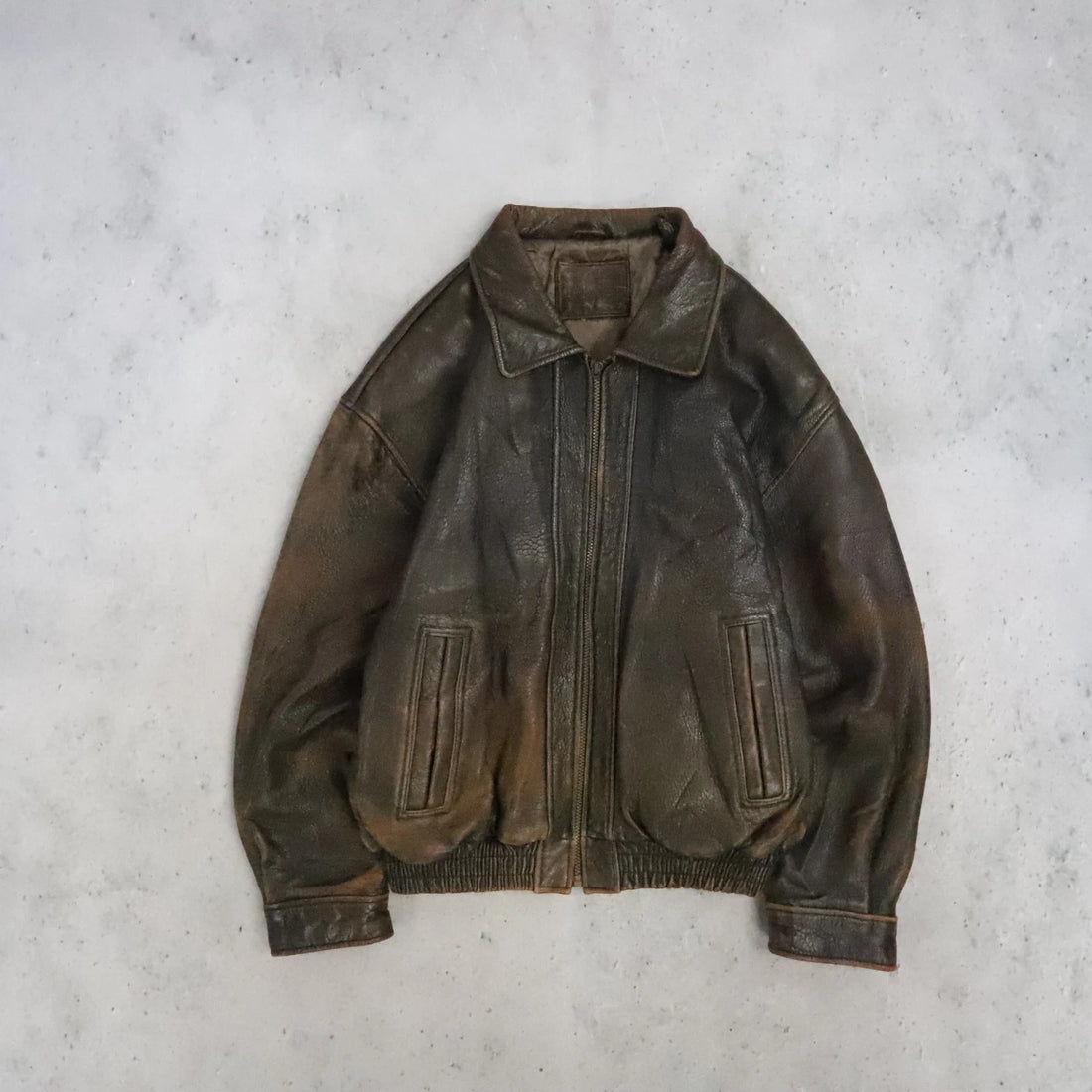 Vintage Hunt Club Leather Bomber Jacket Size Large