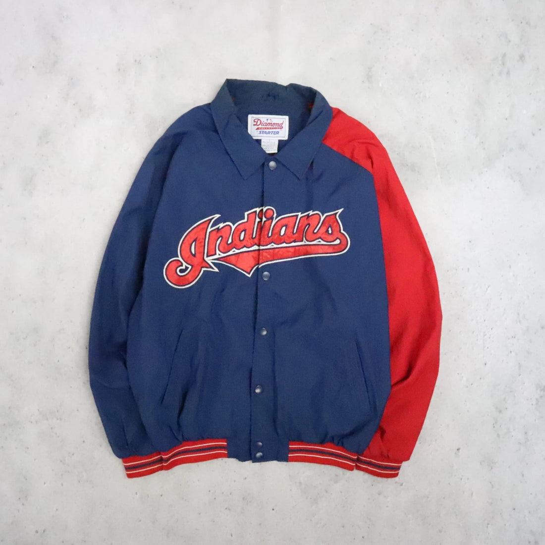 Vintage Cleveland Indians Starter Diamond Jacket Size Large MLB