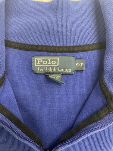 Vintage Polo Ralph Lauren Ski Big Pony 1/4 Zip Sweater Size Small Blue