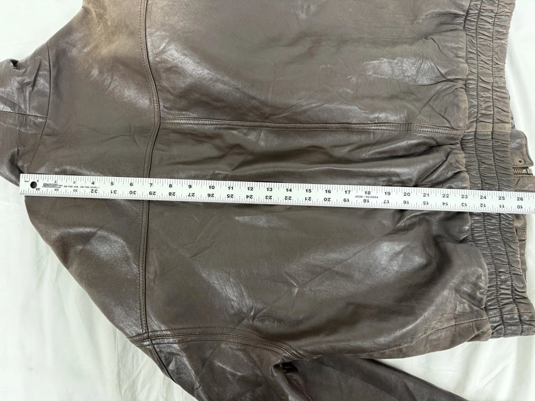 Napa Valley Leather Bomber Jacket Size XL Brown
