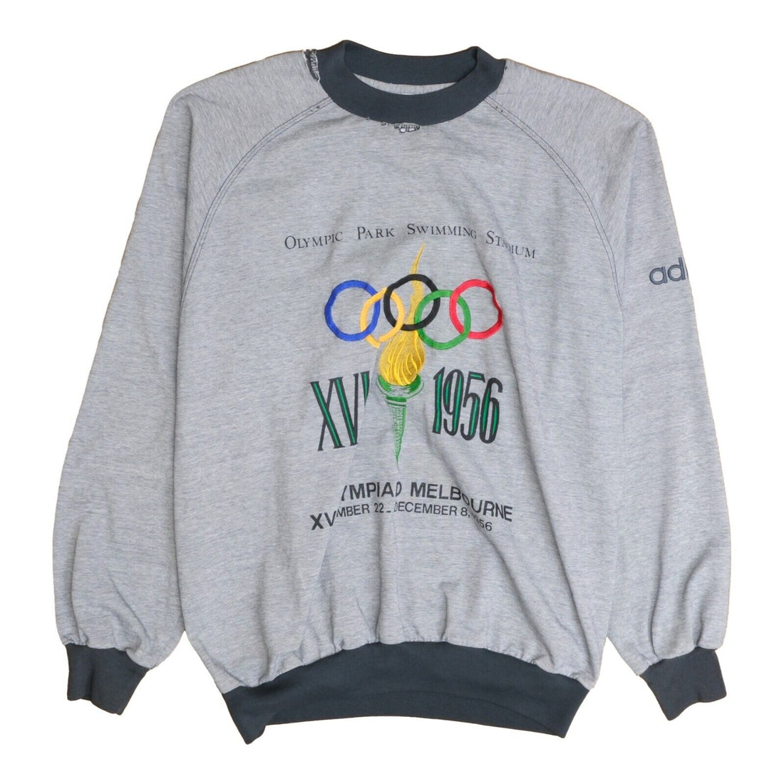 Vintage Adidas XVI Olympiad Melbourne 1956 Swimming Olympics Sweatshirt Large