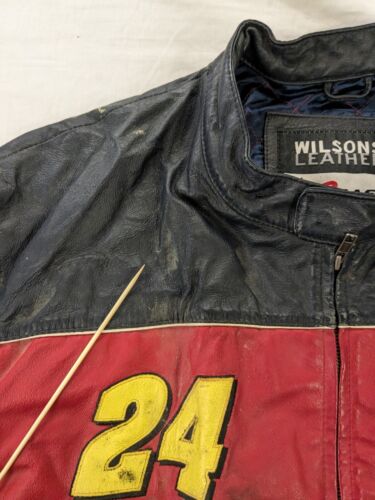 Vintage Jeff Gordon Leather Chase Cafe Racer Jacket Size XL NASCAR
