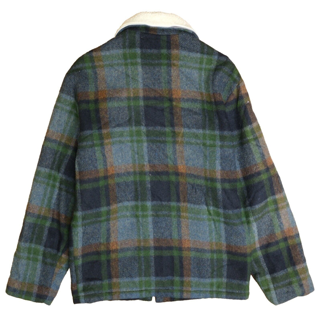 Vintage Peak 8 Silton Wool Jacket Size Small Green Plaid Sherpa Lined Talon Zip
