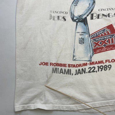Vintage San Francisco 49ers Bengals Super Bowl XXIII T-Shirt Large 1989 80s NFL