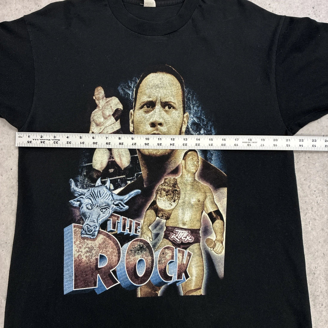 Vintage The Rock Wrestling T-Shirt Size XL Rap Tee WWF WWE