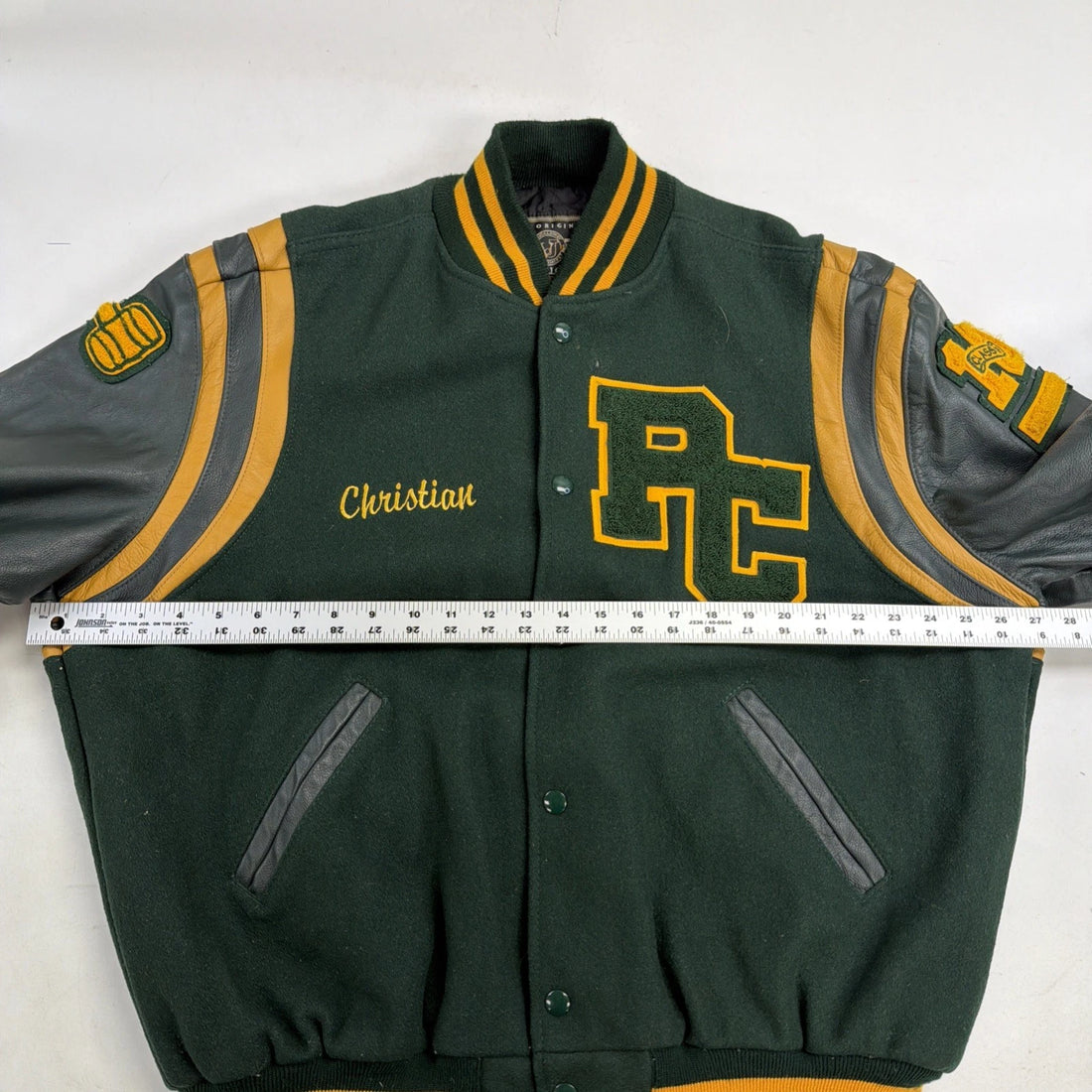Vintage PC Pirates Leather Wool Varsity Letterman Jacket Large