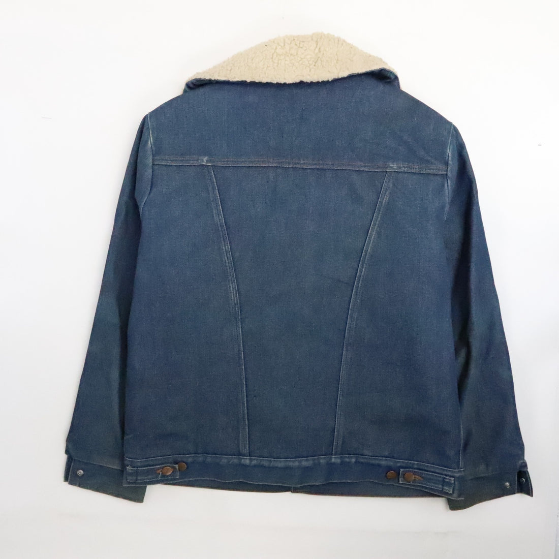 Vintage Wrangler Wrange Denim Coat Jacket Size Large Sherpa Lined
