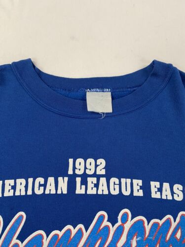 Vintage Toronto Blue Jays AL Champs Sweatshirt Size Large Blue