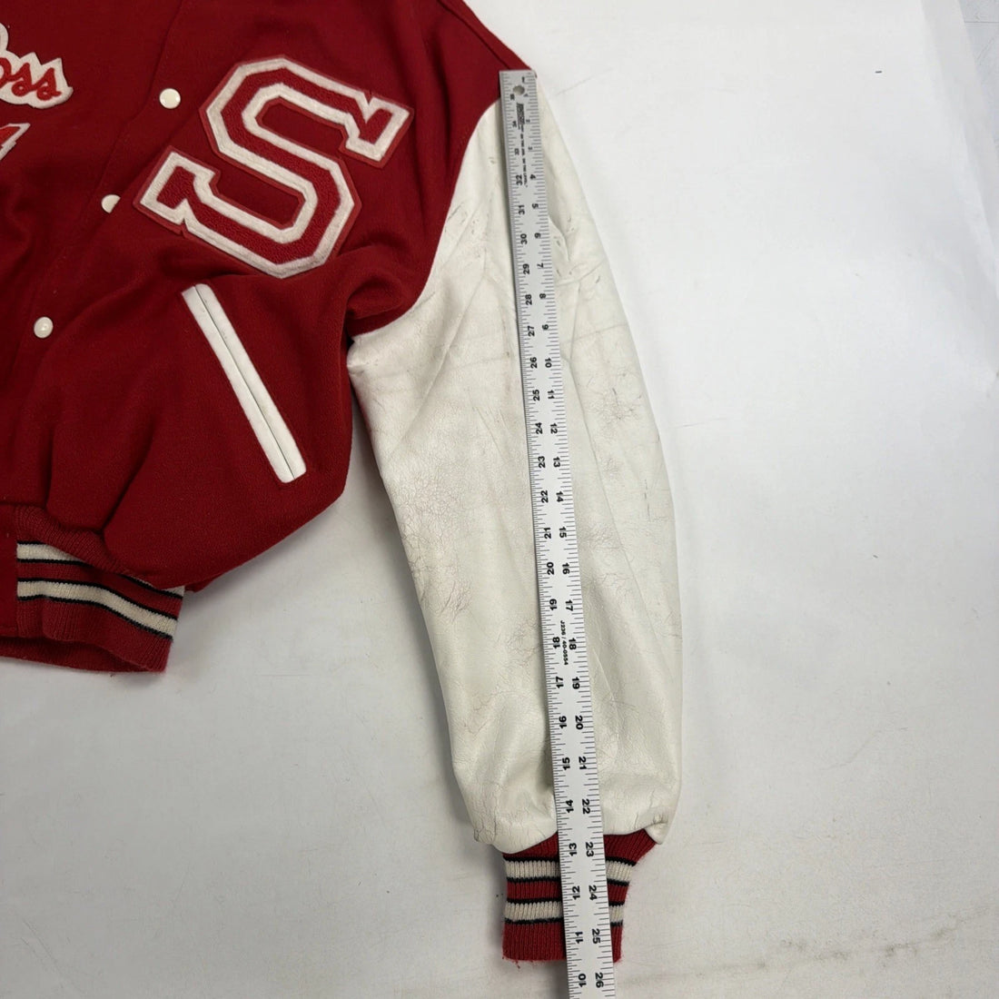 Vintage Marching Band DeLong Leather Wool Varsity Letterman Jacket Size 44