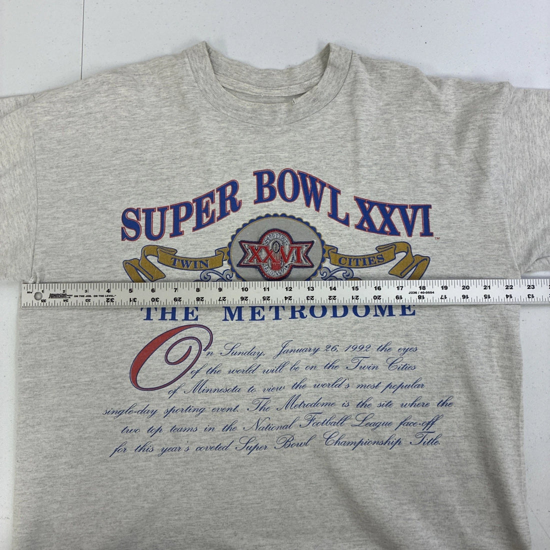 Vintage Super Bowl XXVI Metrodome Nutmeg T-Shirt Size XL 90s NFL