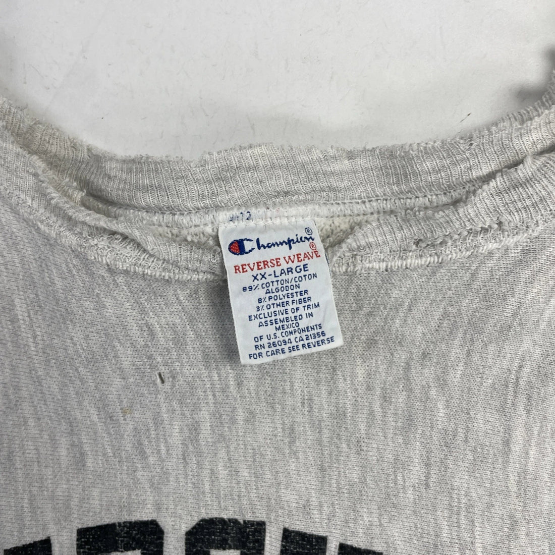 Vintage Marshall Champion Reverse Weave Sweatshirt Size 2XL Distressed 90s