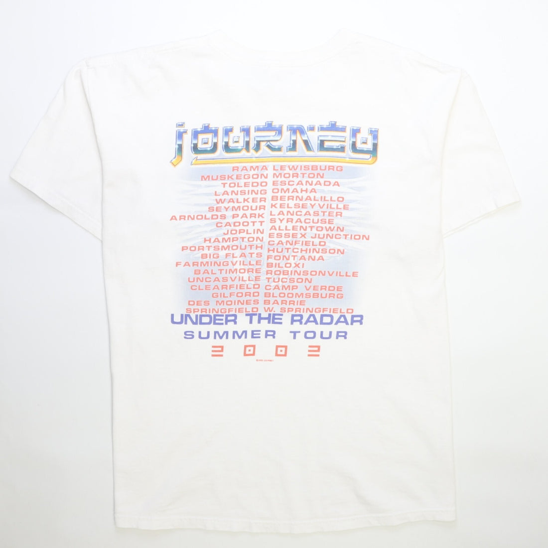 Vintage Journey Under The Radar Summer Tour T-Shirt Size XL Band Tee 2002