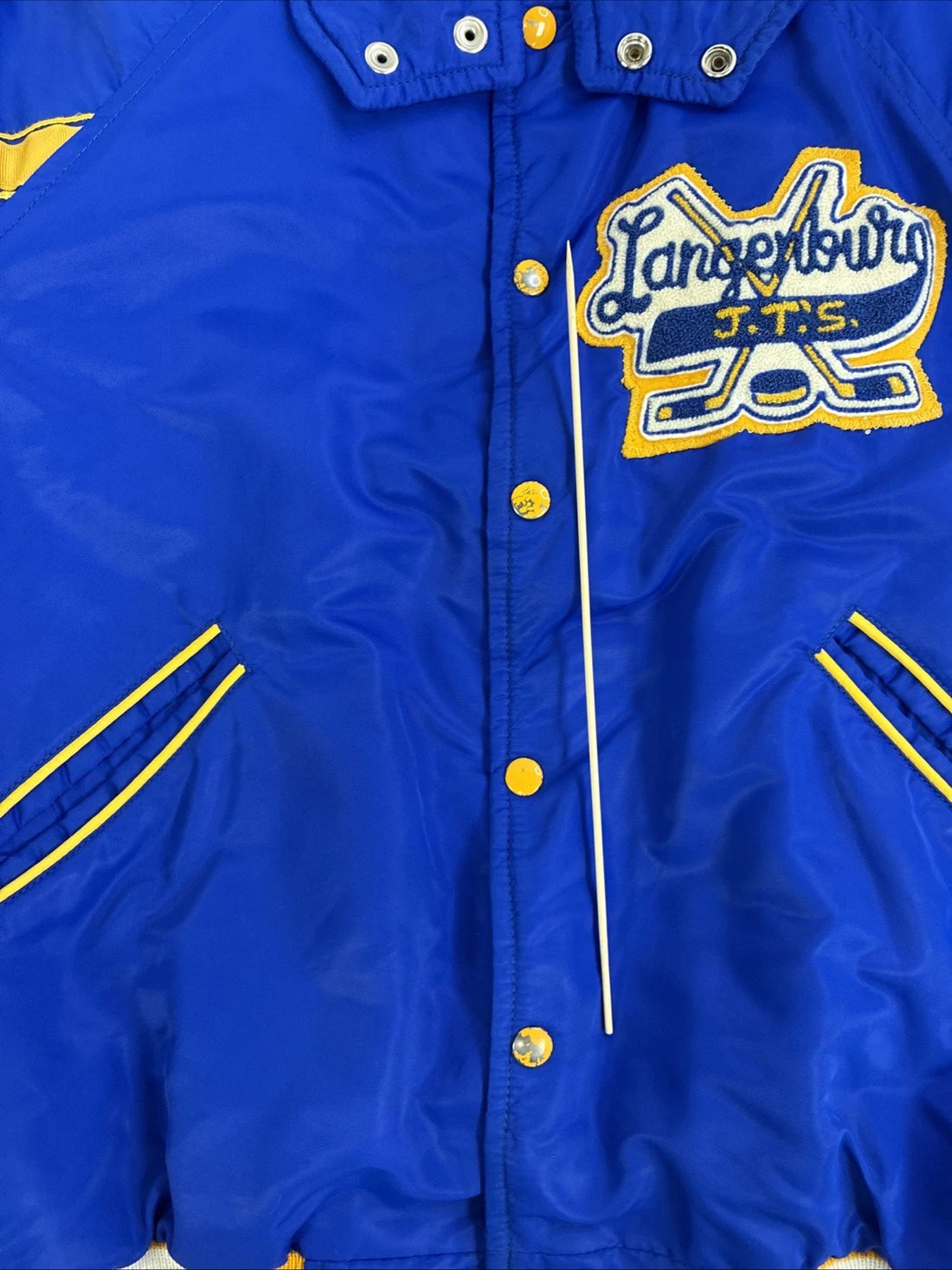 Vintage Langenburg JTS Hockey Varsity Bomber Jacket Size 42