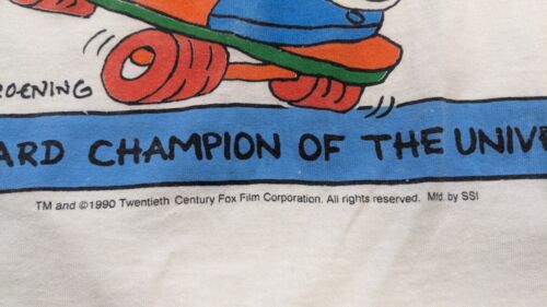 Vintage Bart Simpson Skateboard Champion Gangway Man T-Shirt Large 1990 90s