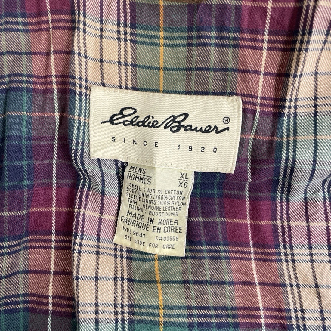 Vintage Eddie Bauer Coat Jacket Size XL Green Down Insulated
