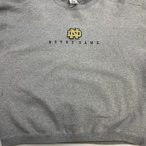 Vintage Notre Dame Fighting Irish Sweatshirt Crewneck Size Large Gray NCAA