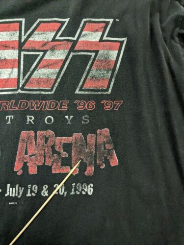 Vintage Kiss Alive Worldwide Tour T-Shirt Size XL Black Band Tee 1996 90s