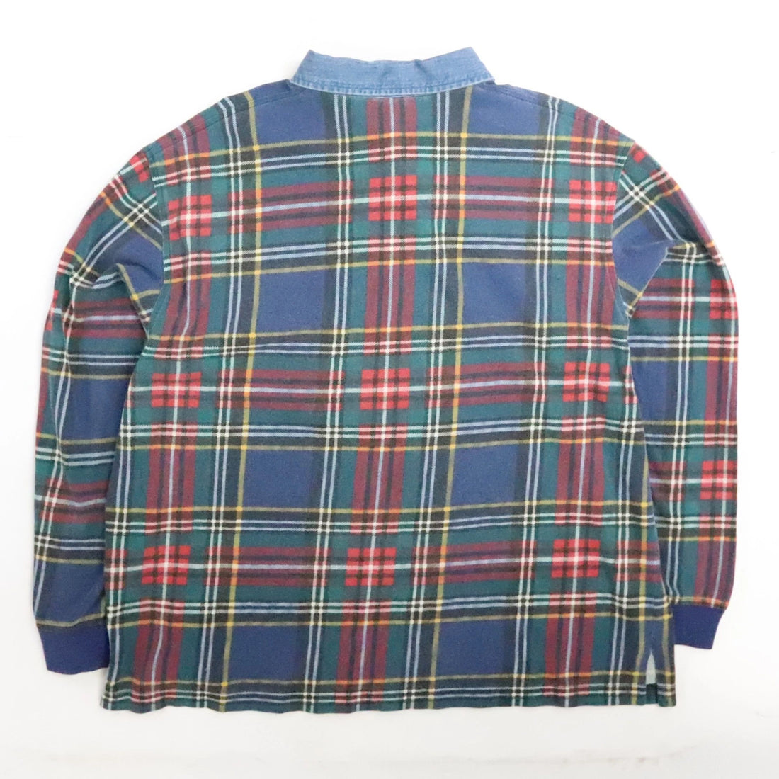 Vintage Lands' End Rugby Shirt Size Large Plaid