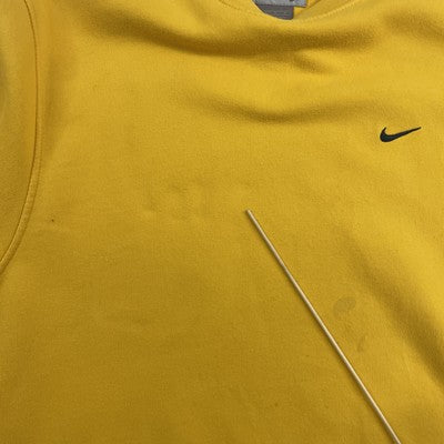 Vintage Nike Crewneck Sweatshirt Size Medium Yellow Embroidered Swoosh
