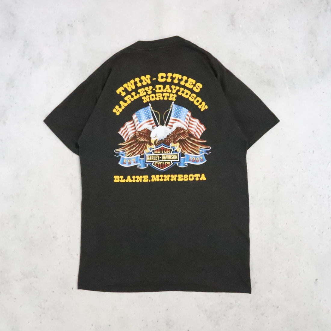 Vintage 3D Emblem Harley Davidson Rolling Thunder T-Shirt Size Large 1988 80s