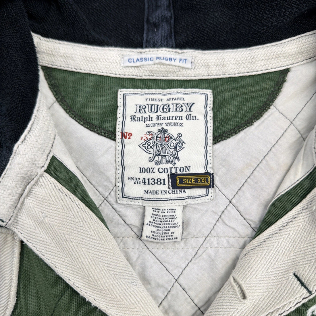 Vintage Ireland Rugby Ralph Lauren Hooded Shirt Size 2XL