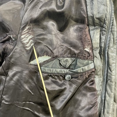 Vintage Schott Leather Bomber Jacket Size 44 Black