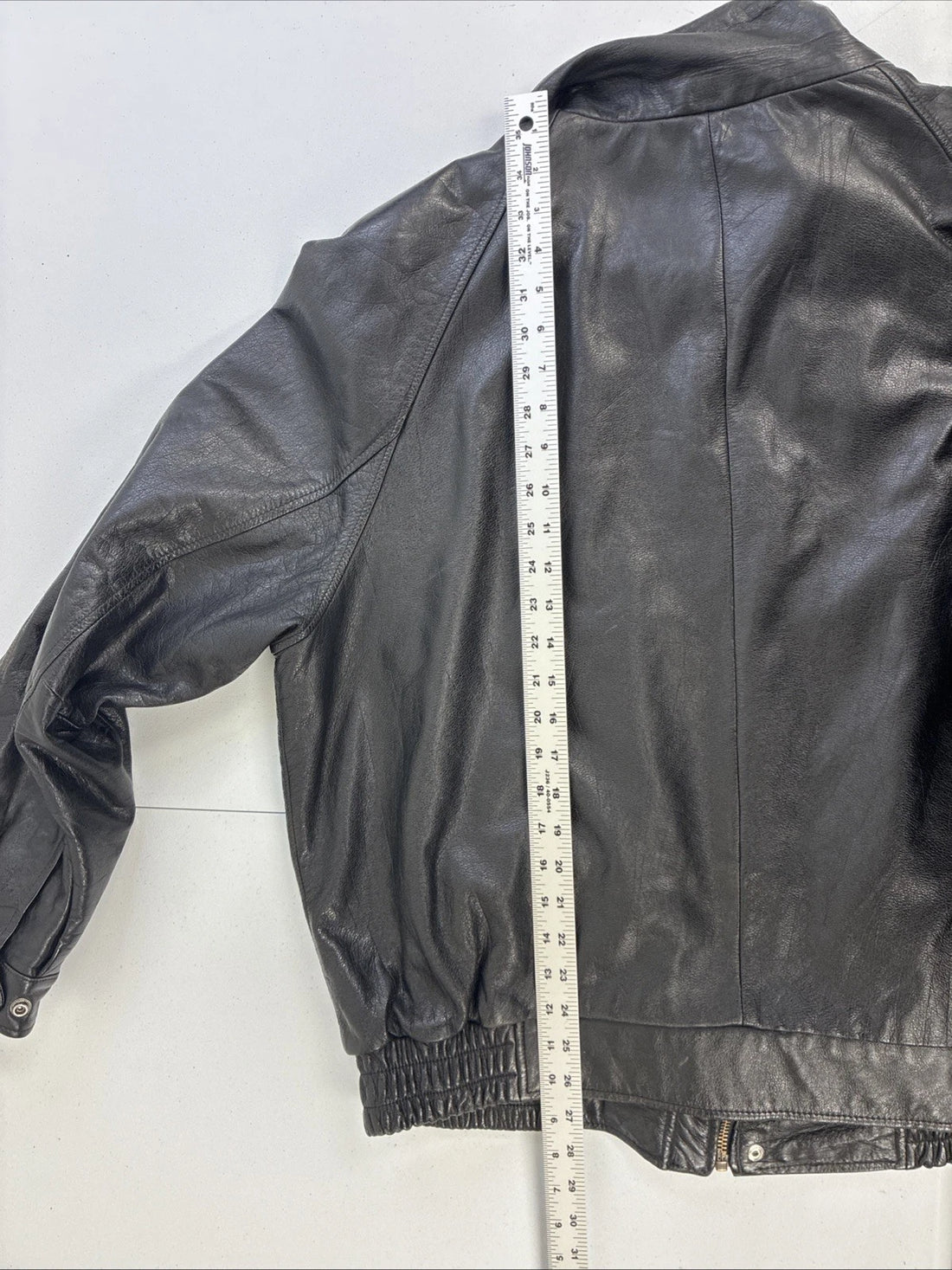 Vintage London Fog Leather Bomber Jacket Size Large Black